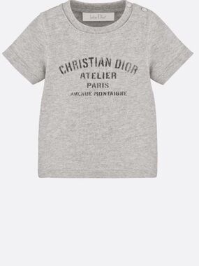 Dior Kids Heather Gray Logo Short Sleeve Tee